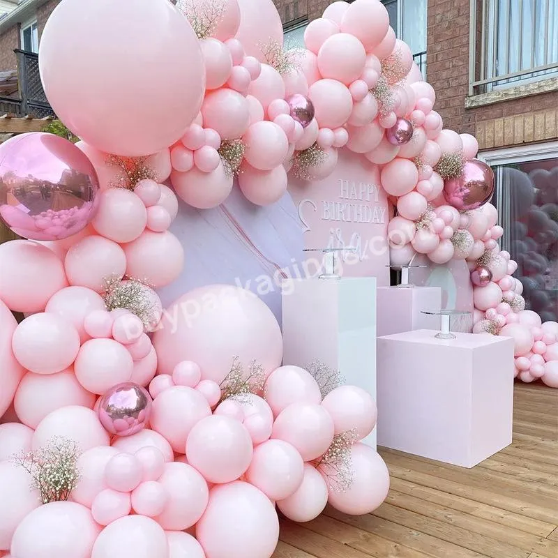 174 PCS Pastel Pink Balloons Arch Garland Kit for Baby Girl Shower Decorations Birthday Wedding Anniversary