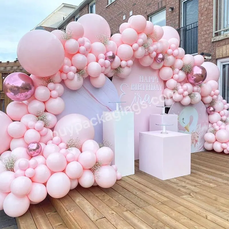 174 PCS Pastel Pink Balloons Arch Garland Kit for Baby Girl Shower Decorations Birthday Wedding Anniversary