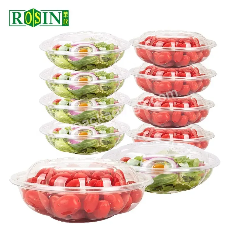 18 24 Oz Pet Clear Fruit Vegetable Salad Bowl Disposable Plastic Round Clear Take Away Bowls With Lids - Buy Take Away Salad Bowl With Lid,24oz Disposable Pet Plastic Salad Divided Bowl With Lid,Fruit Salad Food Container Plastic Bowl.