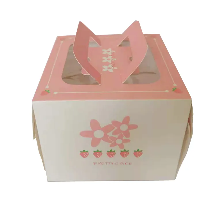 18 years factory custom cardboard plain white food packaging paper bakery cake box with windowpackaging boxes