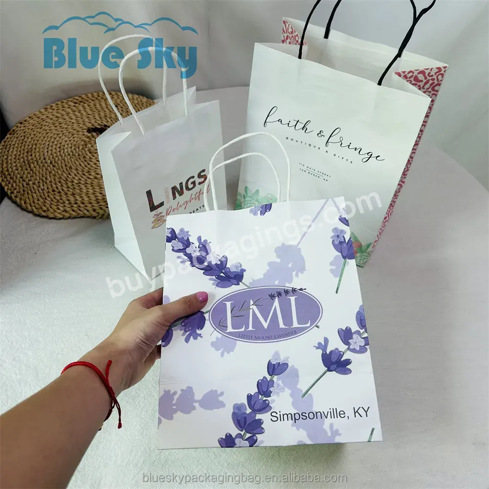 180g Wholesale Environmental Reuse Custom Printed Logo Kraft Paper Bag Processing Shopping Gift Paper Bag Processing