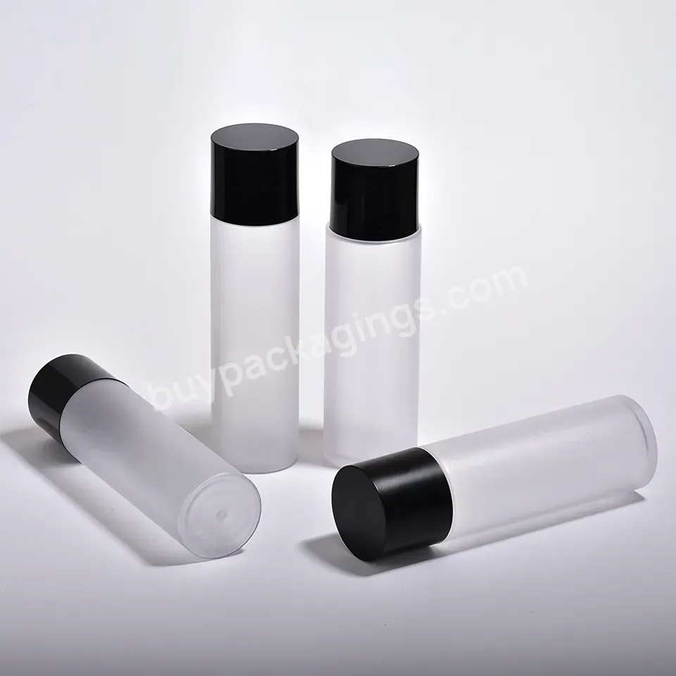 180ml 200ml Cylindrical Pet White Frosted Sunscreen Tanning Oil Plastic Toner Bottle With Screw Cap