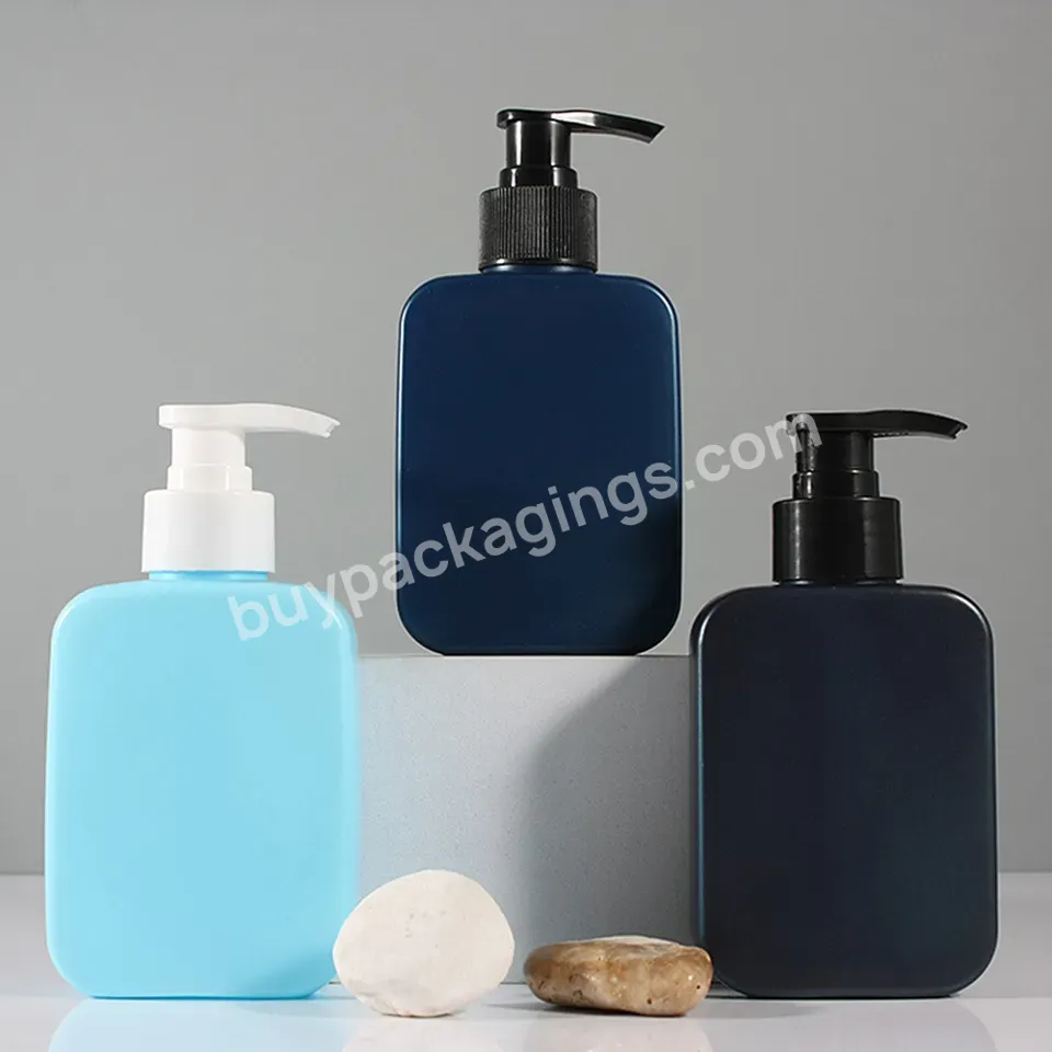 180ml 250ml Flat Hdpe Body Care Lotion Pump Shampoo Reusable Shower Gel Moisturizer Hair Conditioner Lotion Bottle