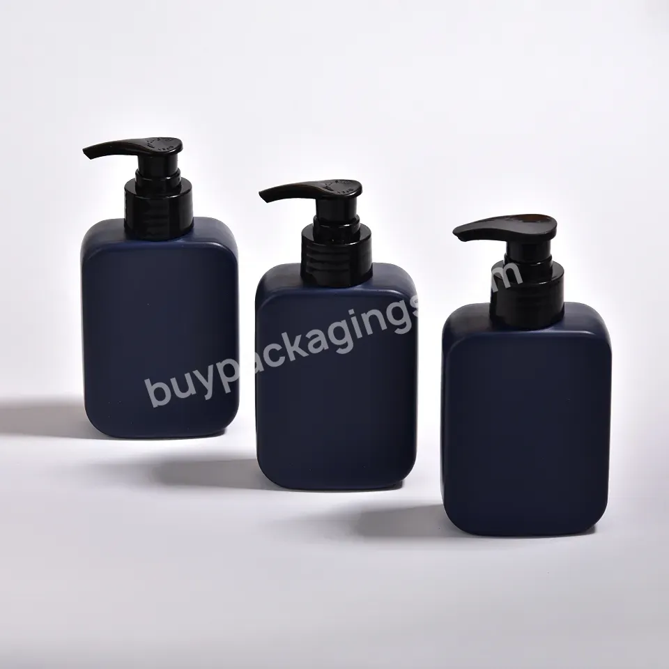 180ml Square Blue Black Hdpe Personal Care Plastic Skincare Moisturizer Lotion Shampoo Conditioner Bottle