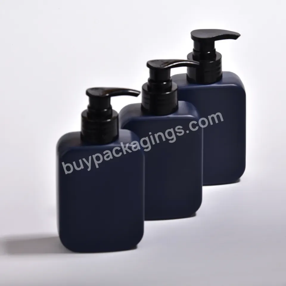 180ml Square Blue Black Hdpe Personal Care Plastic Skincare Moisturizer Lotion Shampoo Conditioner Bottle