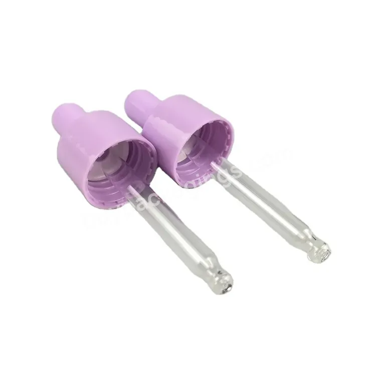 18/410 20/410 24/410 Purple Glass Pipette Dropper Cap For Cosmetic Bottle