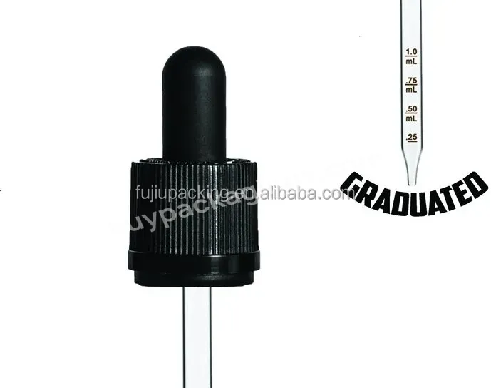 18/410 Plastic Child Resistant Tamper Evident Dropper Cap With Glass Pipette