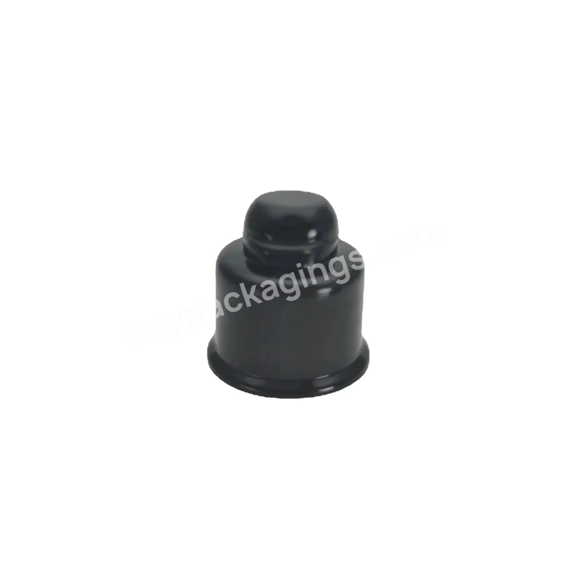 18/410 Shiny Glossy Black Plastic Pp Flip Top Cap Lid For Hand Sanitizer Bottle Hand Cream Cap