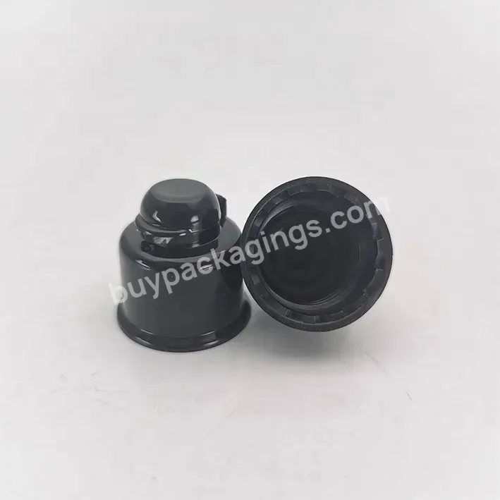 18/410 Shiny Glossy Black Plastic Pp Flip Top Cap Lid For Hand Sanitizer Bottle Hand Cream Cap