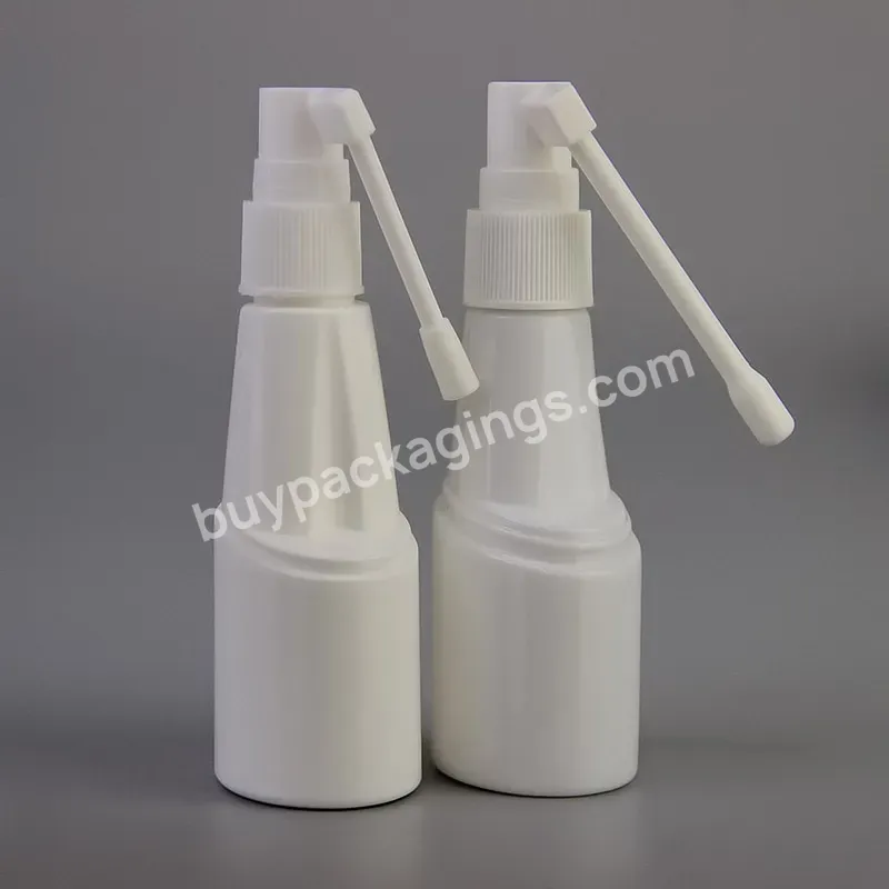 18/410 White Plastic Medical Nasal Spray With Long Nozzle White Mouth Nasal Throat 30ml 50ml Spray Pump Bottle