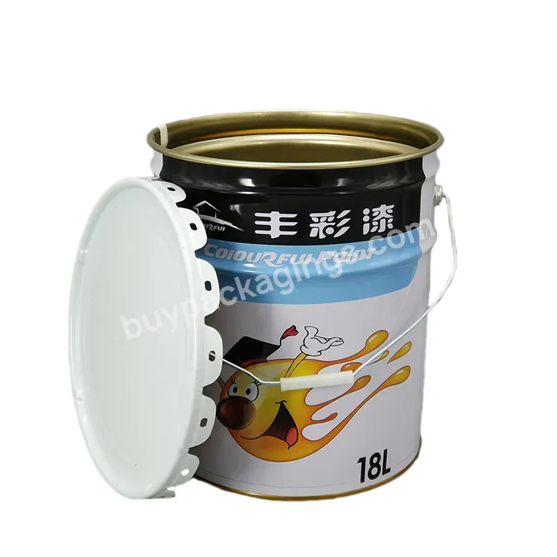 18l Empty Round Paint Drum Tin Bucket For Packaging Oil Paint