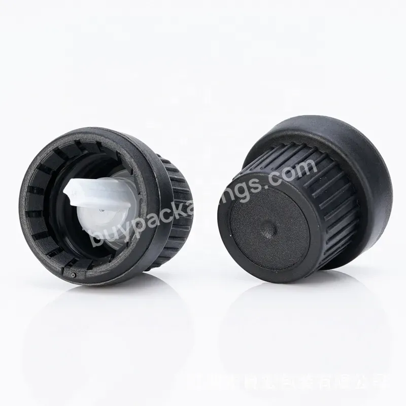 18mm 18-410 Matte Black White Dropper Cap With Plug Glass Bottle Tamper Evident Cap