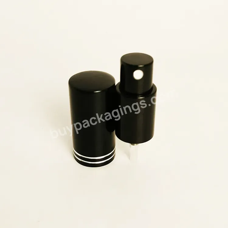 18mm Black Aluminum Plastic Perfume Atomizer Fine Mist Sprayer Pump Finger Sprayer Pump With Over Lid