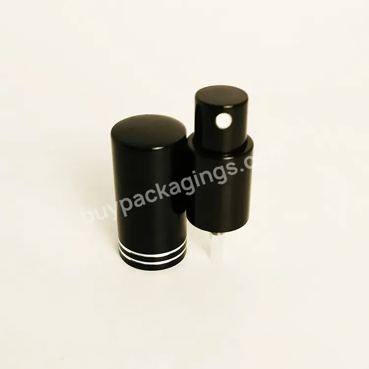 18mm Black Aluminum Plastic Perfume Atomizer Fine Mist Sprayer Pump Perfume Water Sprayer Pump With Over Lid