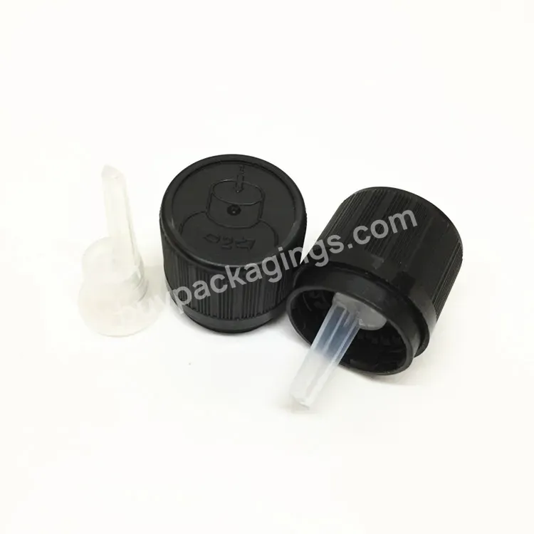 18mm Black Tamper Evident Essential Glass Dropper Cap