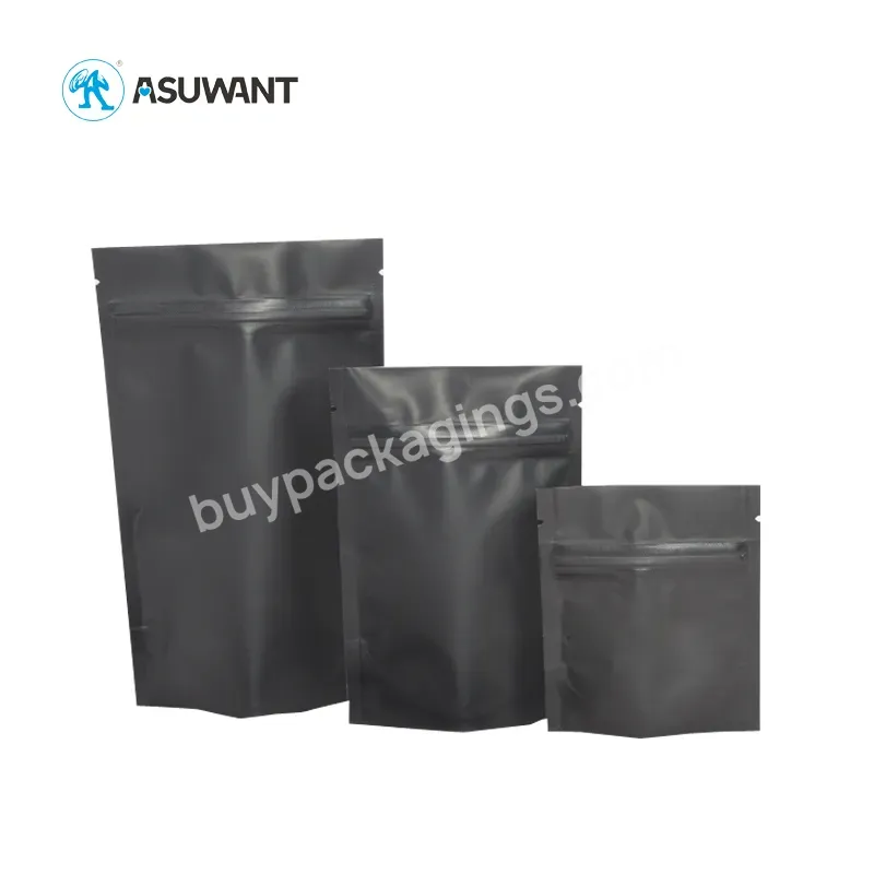 1/8oz 3.5 Black Smell Proof Plastic Zip Lock Food Grade Packaging Resealable Pe Stand Up Zipper Bag