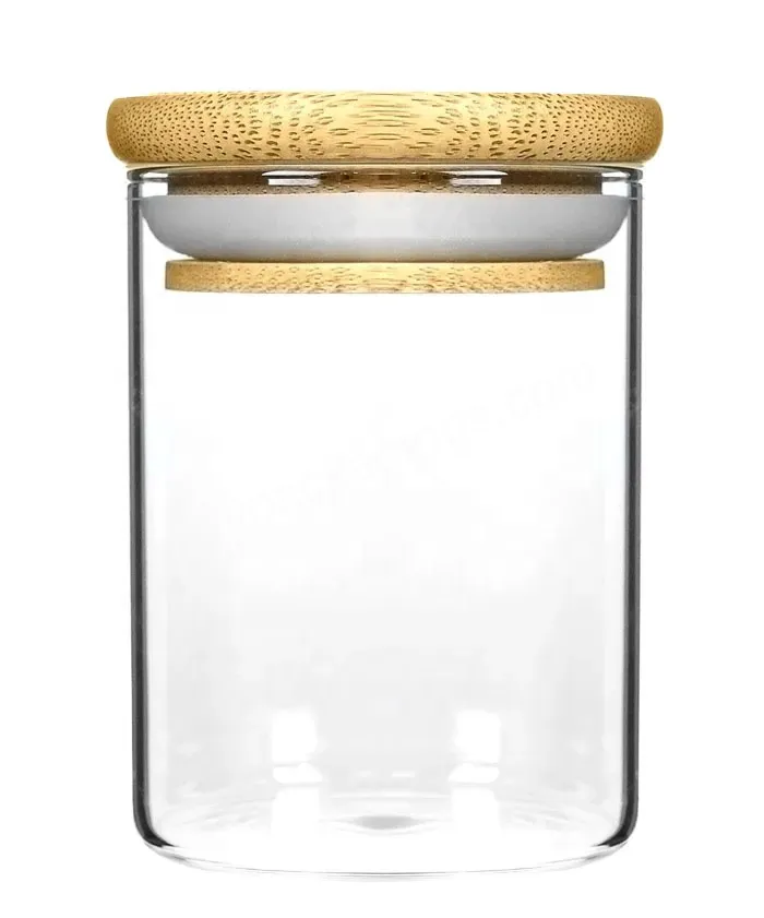 18oz Bamboo Lid Suction High Borosilicate Glass Herb Storage Jar - Buy Borosilicate Glass Jar,Glass Jars Borosilicate,Bamboo Glass Jar Storage.