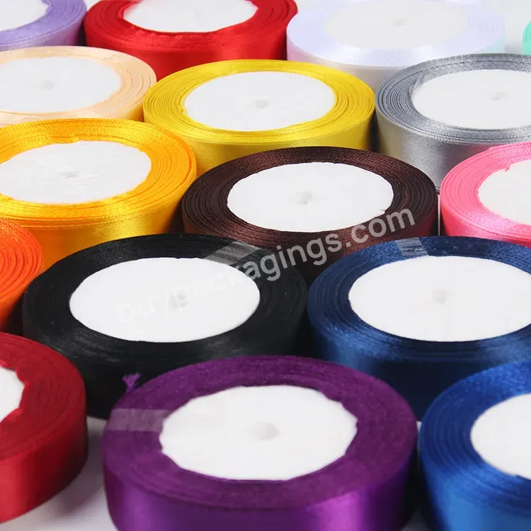 19 Colors Satin Ribbon Gift Packing Ribbon Recycled 100% Polyester 25yards/roll Satin Gift Ribbon Roll - Buy Wholesale Gift Packing Custom Recycled 100% Polyester Satin Ribbon,Wholesale Solid Color Single Face Satin Ribbon,Custom Gold Foil Printed Lo