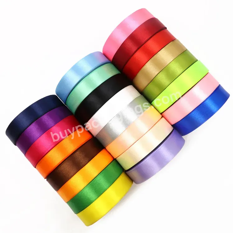 19 Colors Satin Ribbon Gift Packing Ribbon Recycled 100% Polyester 25yards/roll Satin Gift Ribbon Roll - Buy Wholesale Gift Packing Custom Recycled 100% Polyester Satin Ribbon,Wholesale Solid Color Single Face Satin Ribbon,Custom Gold Foil Printed Lo