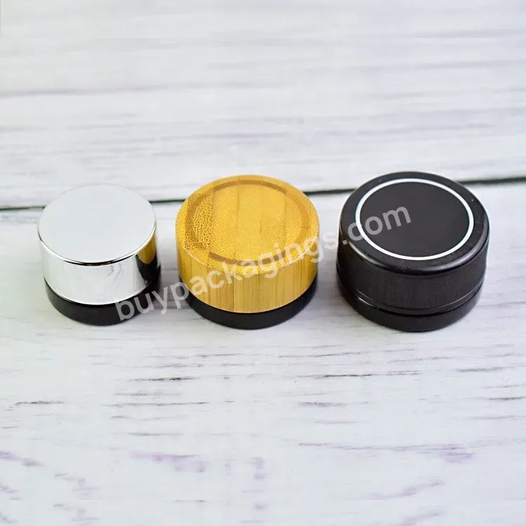 1g 2g Round Extract Oil Bamboo Small Glass Jar Concentrate Container Flower Jar Smell Proof Container Jars With Bamboo Lid