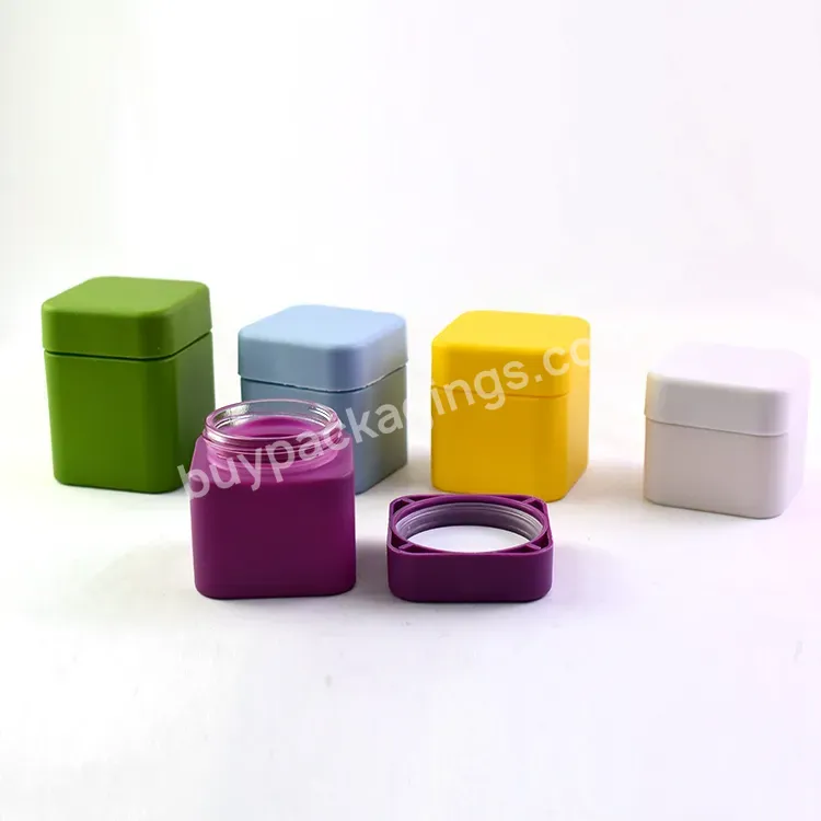 1g 3.5g Stock Dry Flower Jars,Clear Opaque Jar,Recycled Wide Mouth Soft Touch Glass Jar With Smell Proof Colorful Lid