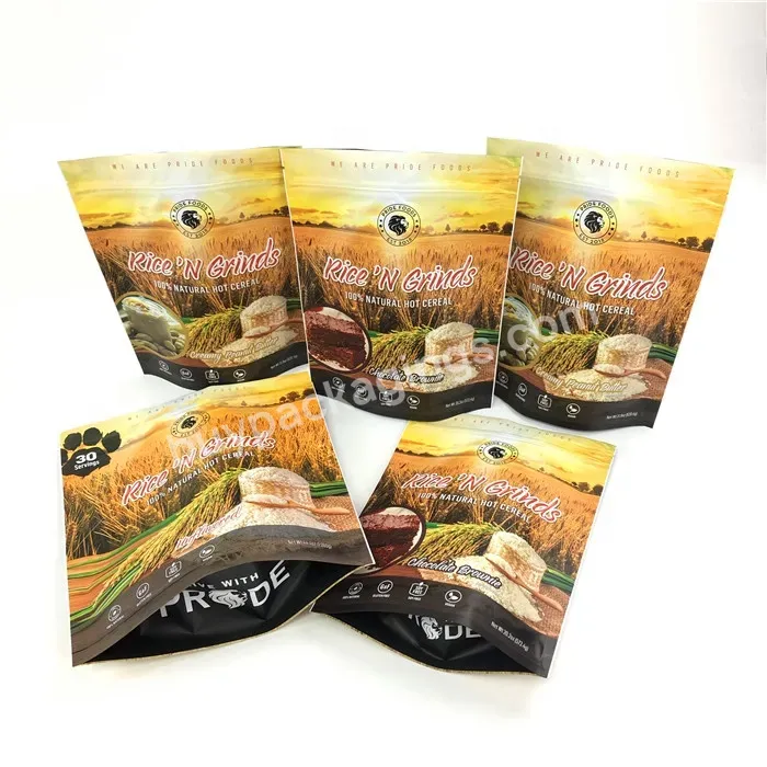 1kg 2kg 5kg 10kg Custom Printing Laminated Plastic Flour Packing Bag Vacuum Rice Packaging Bags With Resealable Zipper Pouch