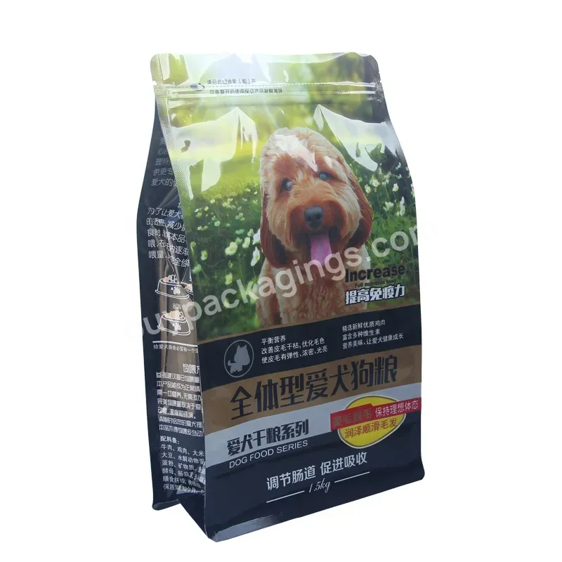 1kg 5kg 10kg Heat Seal Flat Bottom Side Gusset Alumuium Foil Plastic Poly Custom Pet Dog Food Packaging Bag With Ziplock