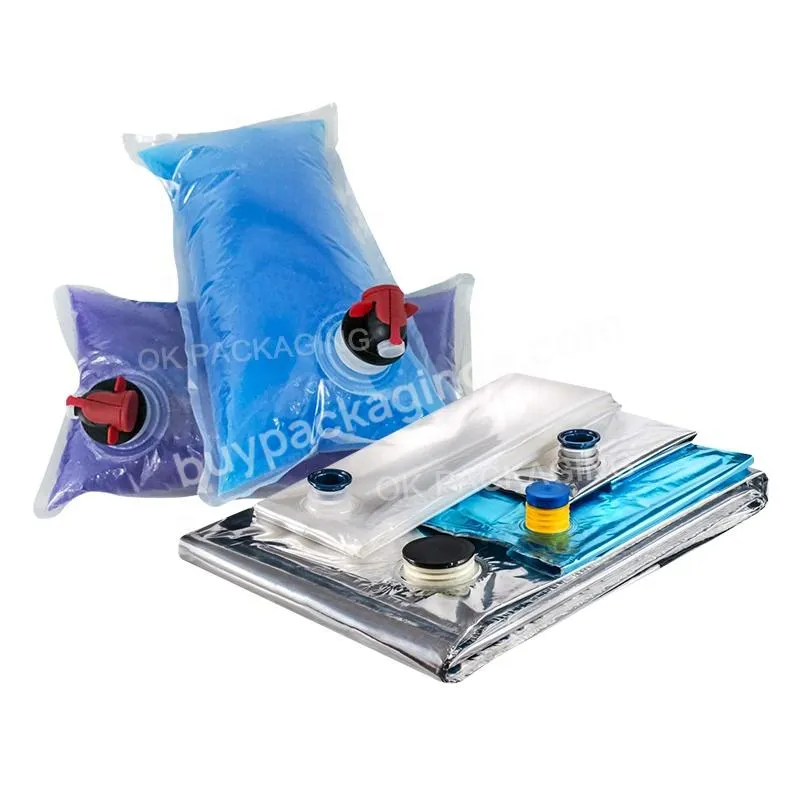 1l 2l 3l 5l 10l 20l Beverage Aseptic Aluminum Foil Bib Bag Wine Packaging Bags Valve Liquid Bib Bag In Box