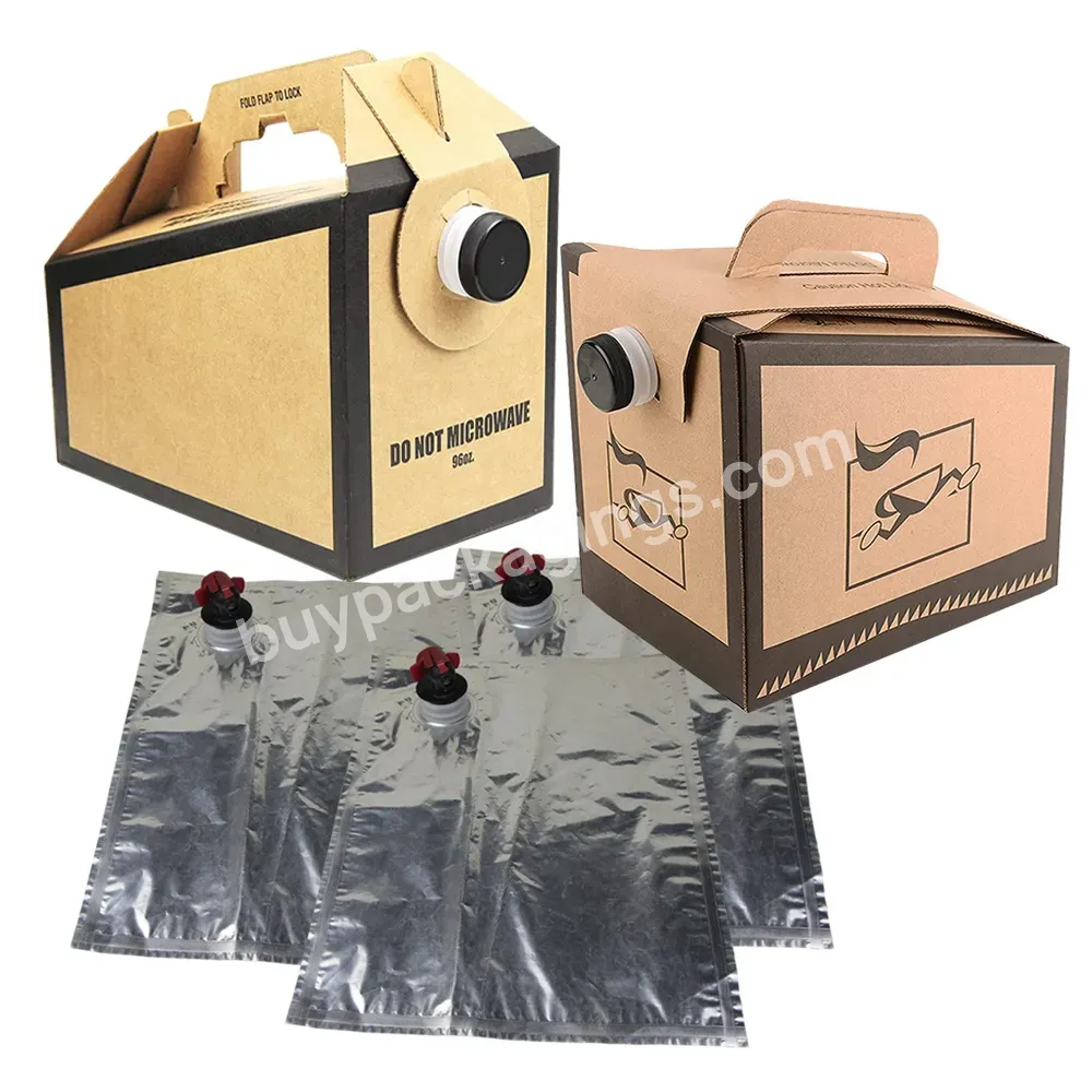 1l 2l 3l 5l Take Out Coffee To Go Carrier Dispenser Disposable Beverage Coffee Container Box With Inner Bag Bib