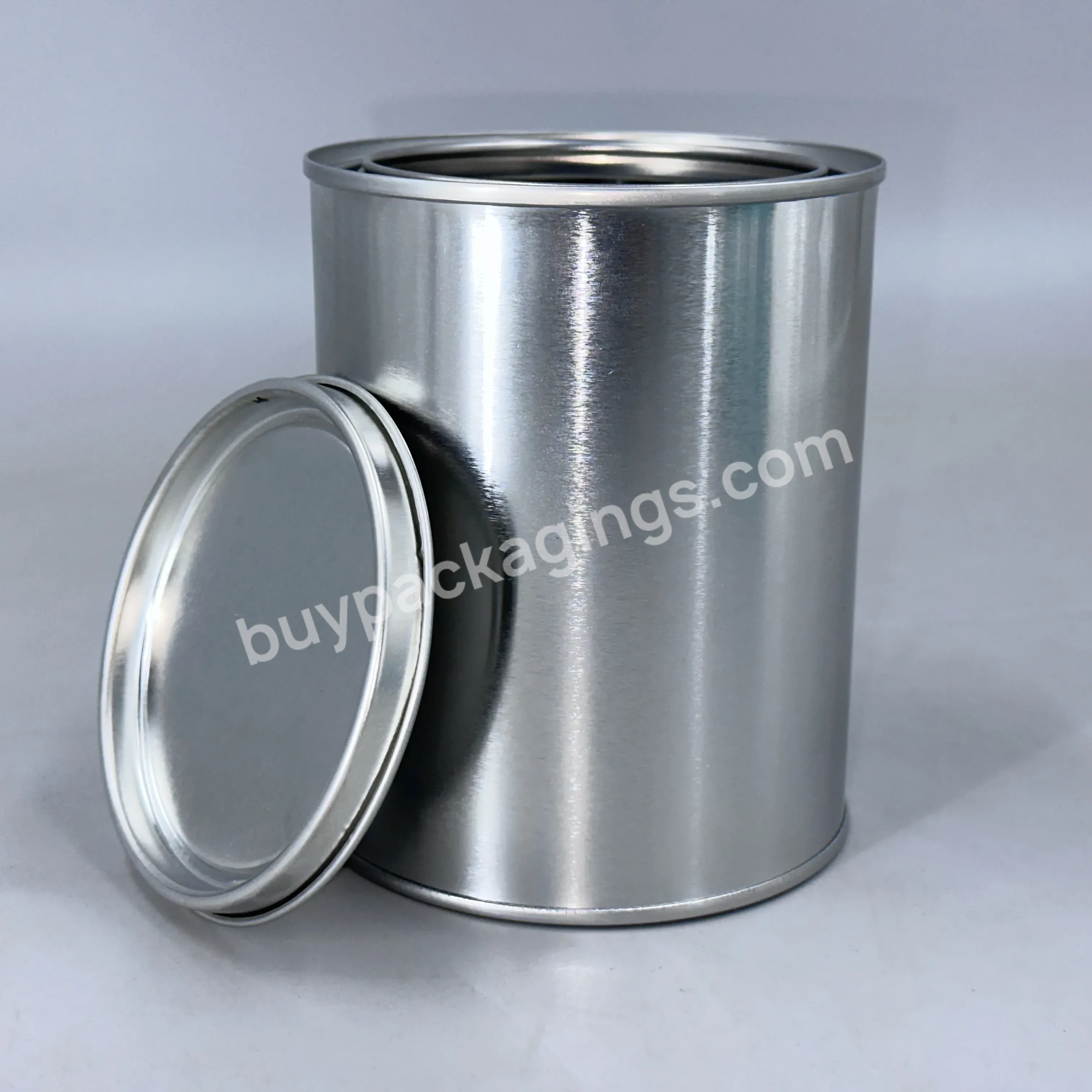 1l Round Tin Can Paint/candle Tin Packing With Triple Tight Lid For Chemical