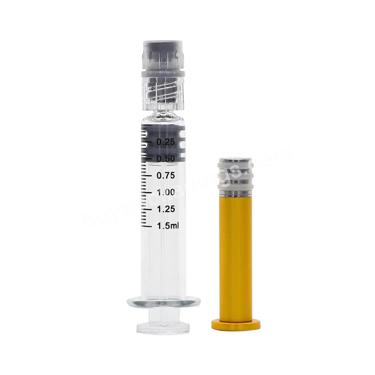 1ml 1.5ml 2.25ml 3ml 5ml 10 Ml Metal Luer Lock Glass Prefilled Syringe For Labs Thick Liquids Glue Ink