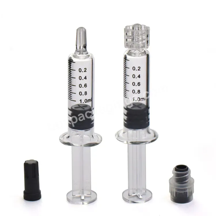 1ml 1.5ml 2ml 2.25ml 3ml 5ml 10ml Pre -assembled Empty Glass Syringe With Luer Lock Graduation Plastic Plunger Glass Applicator