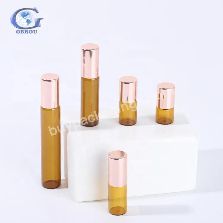 1ml 2ml 3ml 5ml 10ml Amber Glass Roller Bottle For Perfume Essential Oils Cosmetic Packing Empty Roller Bal On Bottles