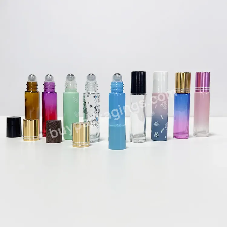 1ml 2ml 3ml 5ml 8ml 10ml 15ml 20ml Roll On Glass Clear Green Blue Amber Essential Oil Metal Roller Bottle With Roller