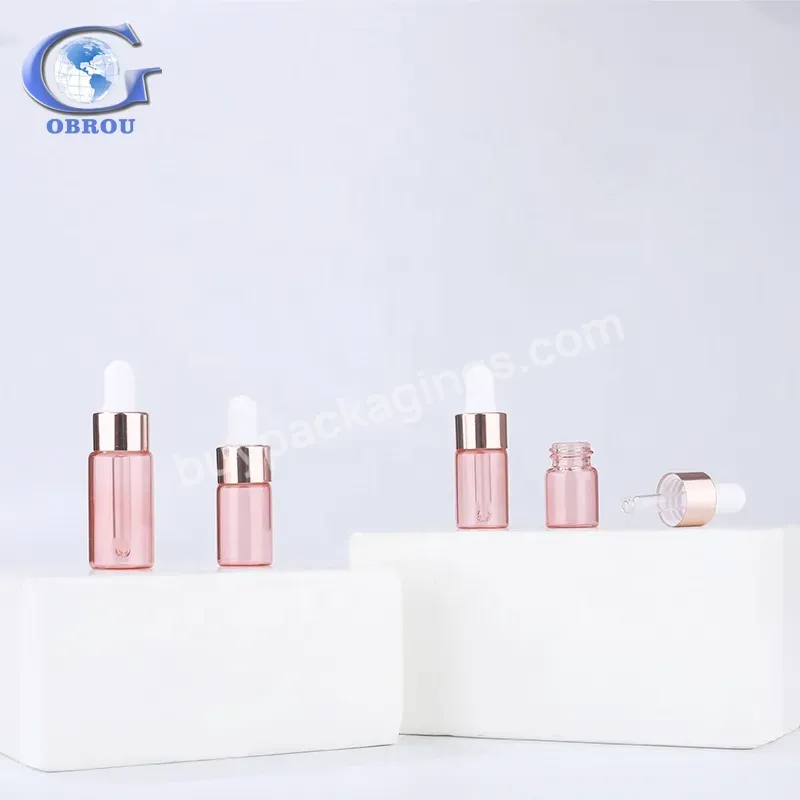 1ml 2ml 3ml 5ml Amber Clear Portable Aromatherapy Esstenial Oil Bottle With Eye Dropper Mini Empty Pipette Dropper Glass Vials