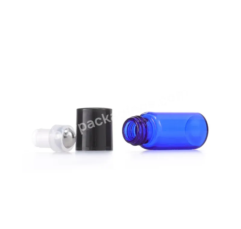 1ml 2ml 3ml 5ml Blue Roll On Glass Bottles With Steel Ball Perfume Roller Bottles