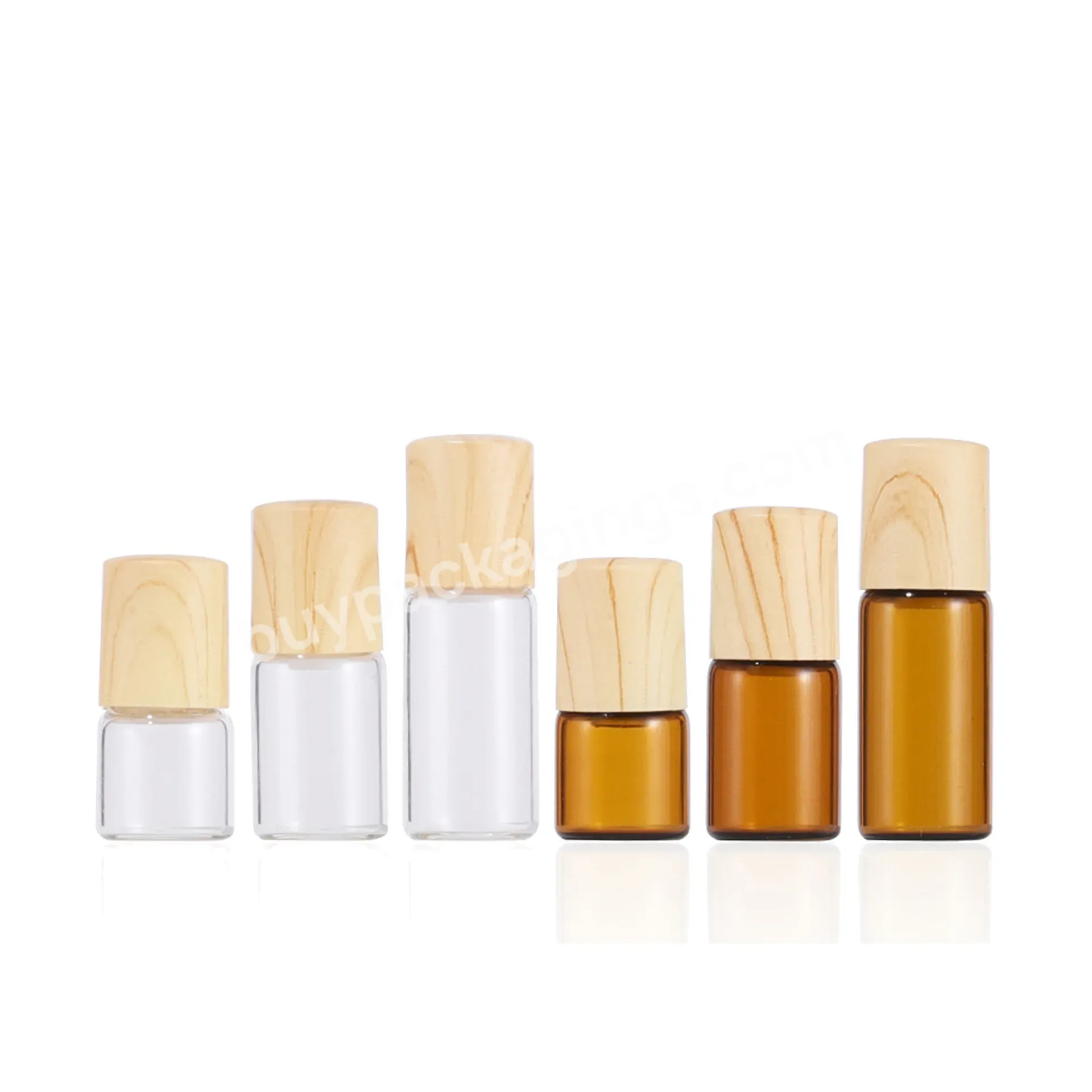 1ml 2ml 3ml Amber Thin Glass Roll On Bottle Sample Test Essential Oil Perfume Clear Vials With Roller Metal Ball