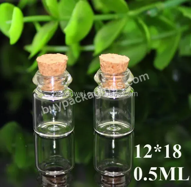 1ml 2ml 3ml Clear Empty Glass Bottles Vial Cork Stopper