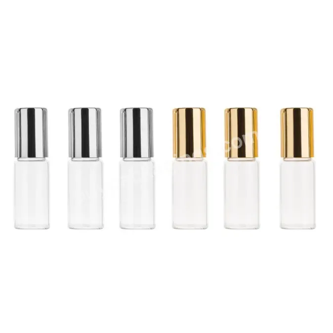 1ml 2ml 3ml Cylinder Rollerball Bottle Clear Glass Perfume Bottle Travel Essential Oil Bottle With Roll On Ball