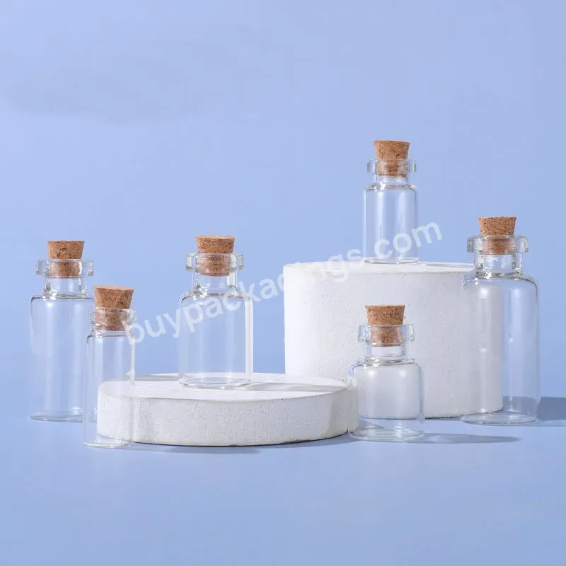 1ml-5ml Mini Small Cork Decorative Tubular Glass Vial