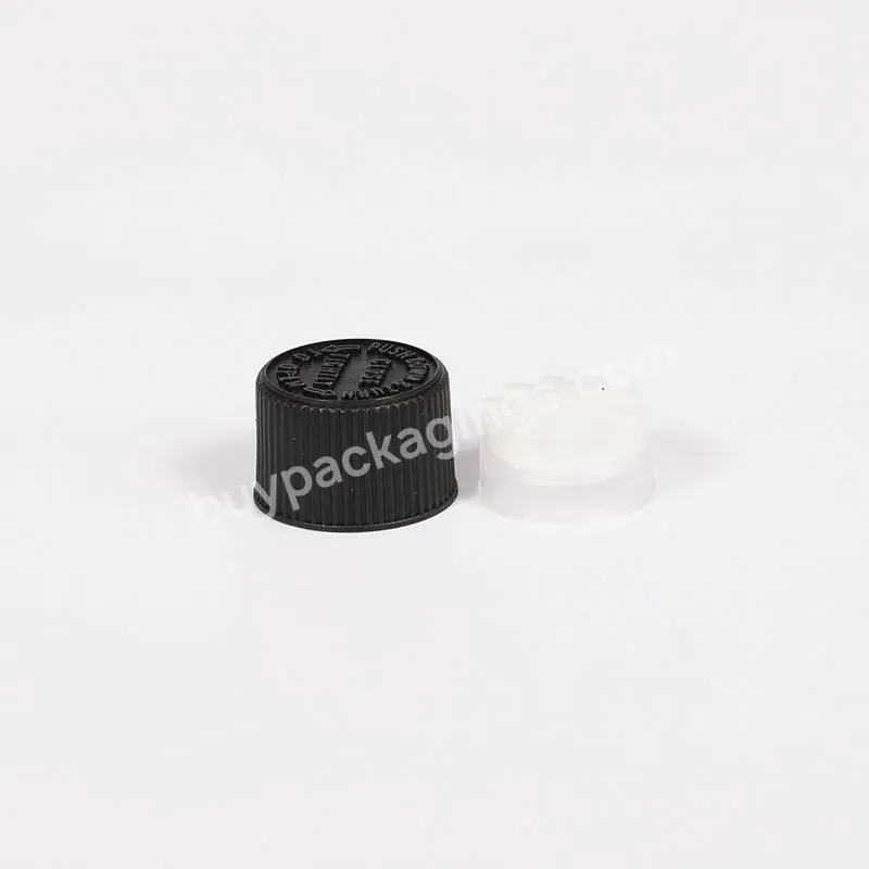 1oem Hot Selling 24/410 Ribbed Closure Black Pp Plastic Childproof Screw Lid Manufacturer/wholesale