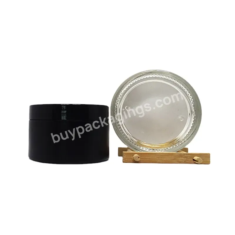 1oz 2 Oz 4 Oz 200g 100ml 50g 30g 20g 10g 5g Black Frosted Glass Cosmetic Glass Cream Jar With Plastic Lid