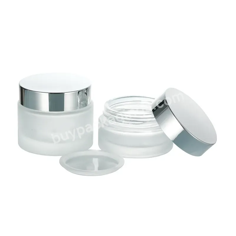 1oz 2 Oz 4 Oz 200g 100ml 50g 30g 20g 10g 5g Black Frosted Glass Cosmetic Glass Cream Jar With Plastic Lid