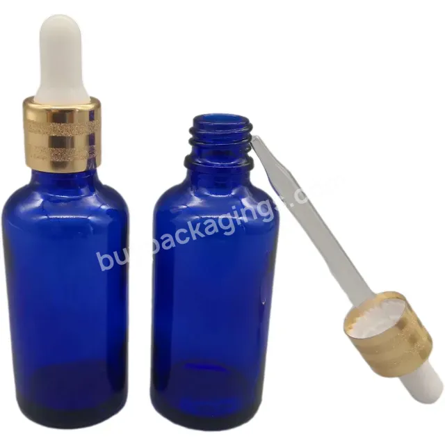 1oz 2oz 15ml 30ml 60ml 120ml Blue Cosmetics Empty Essential Oil Face Serum Hair Oil Bread Oil Glass Dropper Bottle With Dropper