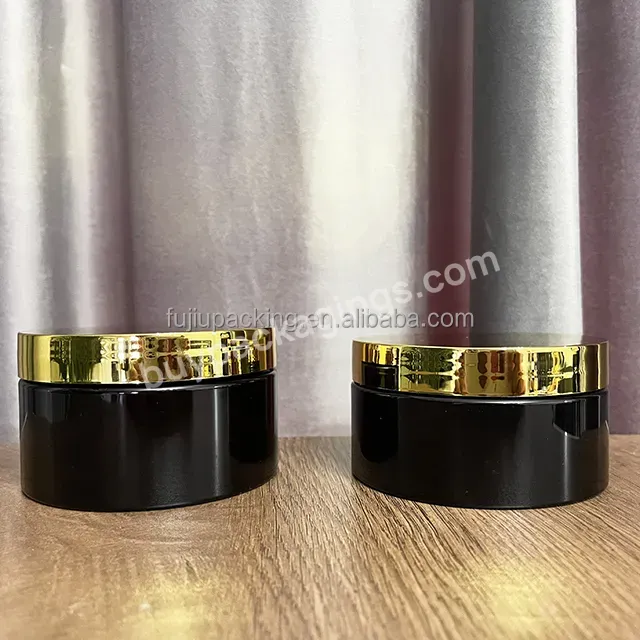 1oz 2oz 3oz 4oz 5oz 8oz Custom Body Butter Container Gold Lid Black Cosmetic Plastic Jars For Body Butter - Buy 1oz 2oz 3oz 4oz 5oz 8oz Custom Body Butter Container,Black Cosmetic Plastic Jars For Body Butter,Container Gold Lid Black Cosmetic Plastic