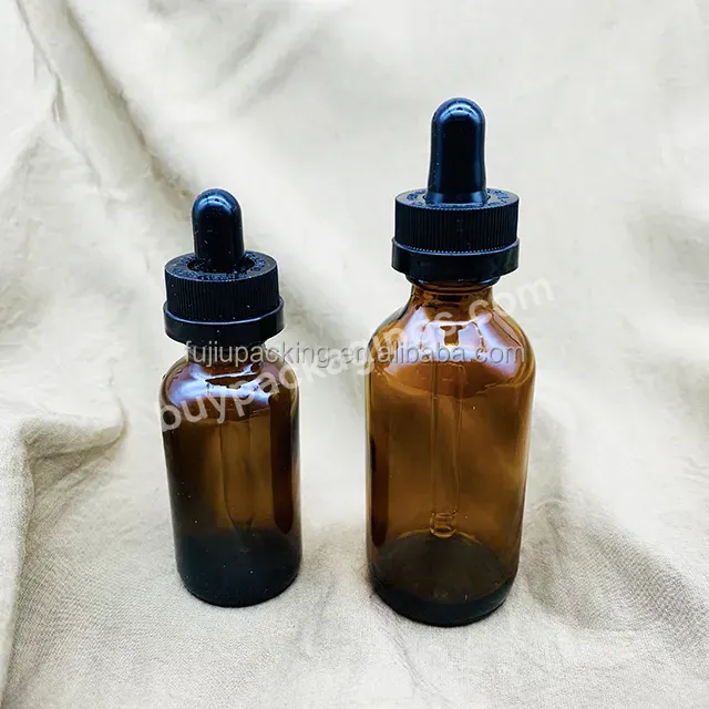 1oz 2oz 4oz 30ml 60ml 120ml Amber Essential Oil Dropper Bottle Boston Round Glass Bottle