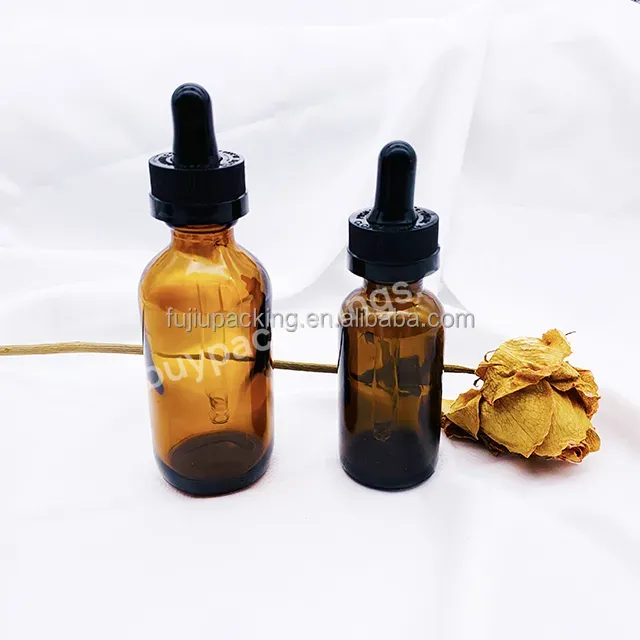 1oz 2oz 4oz 30ml 60ml 120ml Amber Essential Oil Dropper Bottle Boston Round Glass Bottle