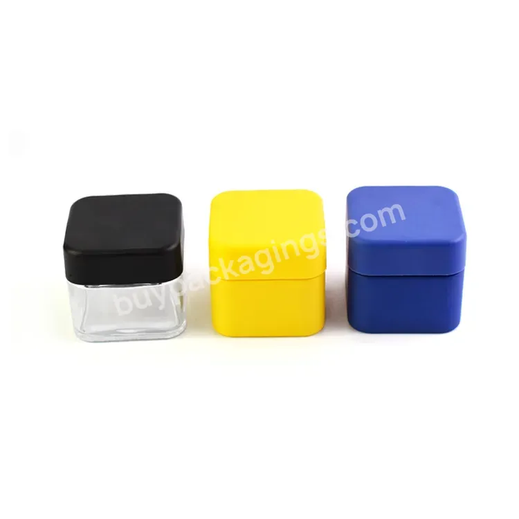 1oz 30ml 2oz 60ml 3oz 90ml 4oz 120ml Frosted Square Storage Glass Jar For Hash Packaging