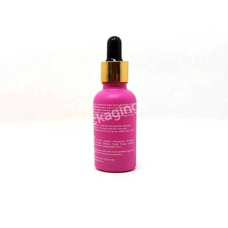 1oz 30ml 50ml Empty Round Glass Essential Oil Dropper Bottle Frosted Pink 30ml For Face Body Skincare Serum Oil