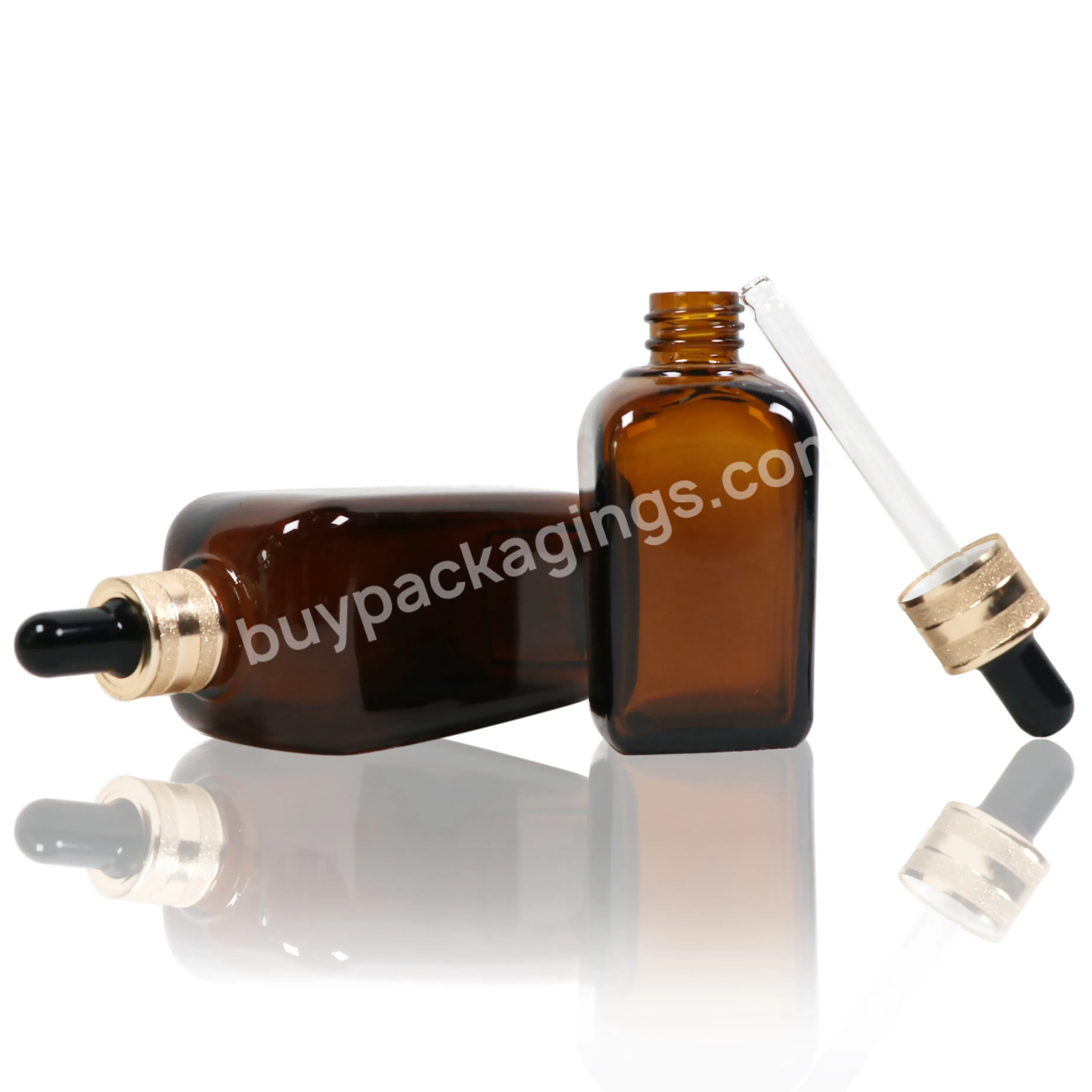 1oz 30ml Essential Oil Glass Dropper Bottle 50ml Serum Square Amber Glass Bottle With Dropper